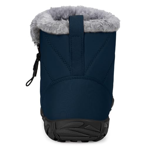 Image of Hsyooes Womens Mens Barefoot Boots Winter Snow Boots Wide Width | Warm Ankle Booties,Fur Lined,Zero Drop Sole,Wide Toe Box