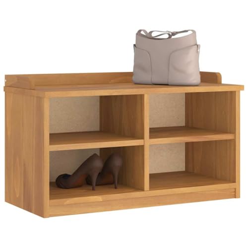 Meuble chaussures en bois massif avec 4 compartiments