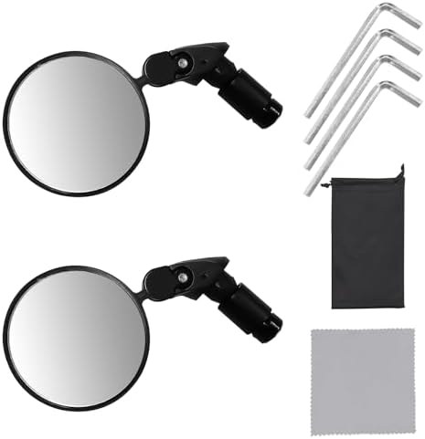 2 Stück Fahrradspiegel - 360-Grad Drehbar Für City & Mountainbikes
