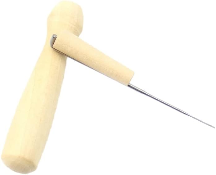 One Felting Needle Wooden Handle Holder DIY Tool for Creative Craft - (Color: Lemon Yellow)