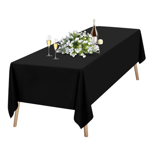 Teruntrue 1 Packs Black Table Cloth 153 x 260cm(60x102inch)