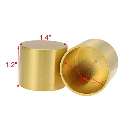 Geesatis 4 Pcs Copper Gold Furniture Pads Floor Protector Chair Feet Pad Table Leg Cap, 1.4 X 1.2 Inch / 35 X 30 Mm #TOP1