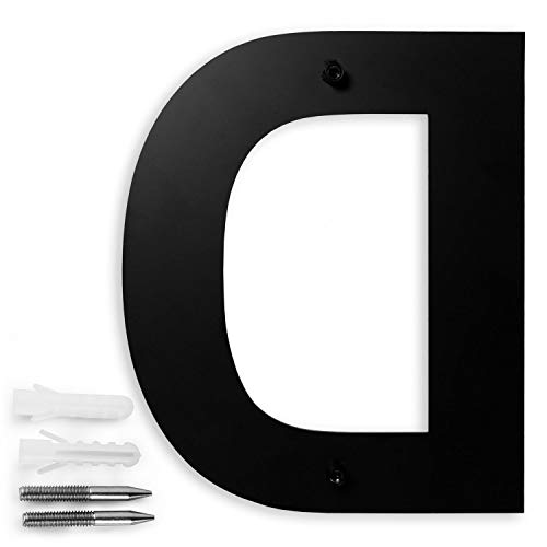 Modern House Door Mailbox Address Number Floating Stainless Steel, 6 Inch, Black (Letter-D) #TOP1