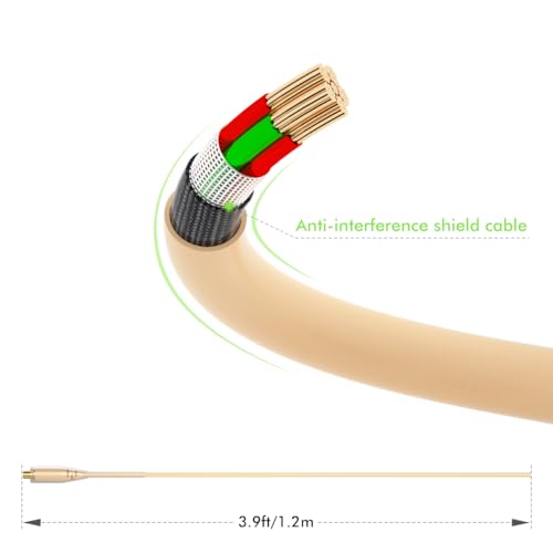 Microphone porté sur la tête type serre-tête beige à condensateur