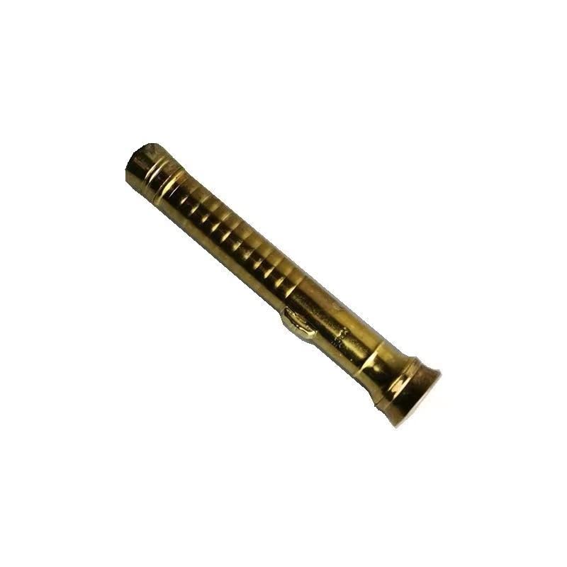 Retro latarka, latarka, latarka ręczna, przenośna nostalgiczna prosta zewnętrzna miedź do użytku domowego latarka z żółtym światłem dwusekcyjna bateria nr 5