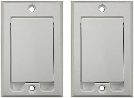 EFP Central Vacuum Square Door Inlet Wall Plate for Nutone Beam VacuFlow - White (2-Pack)