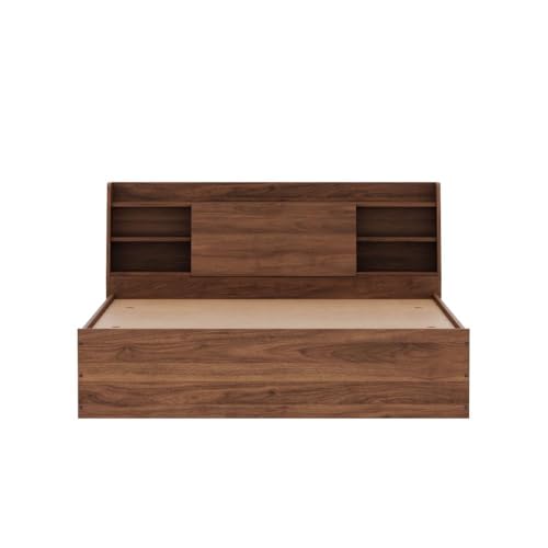 Image of Wakefit Bed | 1 Yr Warranty | Bed Queen Size, Comes with Storage Box, Noise Free, Density: 680-750 kg /m, Termite & Borer Resistant, Fits Mattresses Up to 8 Inches(Leo 75 x 60 - Columbian Walnut)