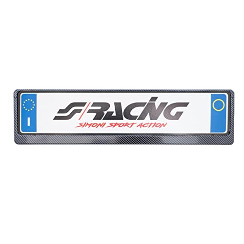 SIMONI RACING PTX/CL Support de Plaque d'immatriculation Universel arrière en Carbone, Noir