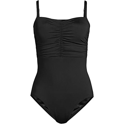 Lands' End Womens Chlorine Resistant Sweetheart One Piece Swimsuit Control Black D-Cup 10 #TOP27