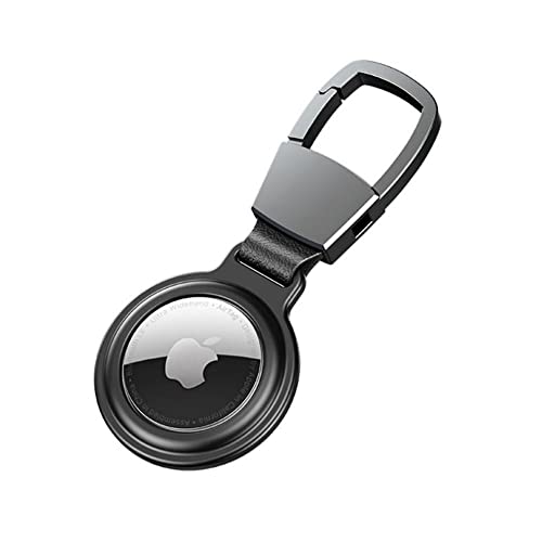 Image of MagIT Keychain Holder with Metallic Case Compatible with Apple AirTag with Antitheft Magnetic Lock | Light Weight (Black)