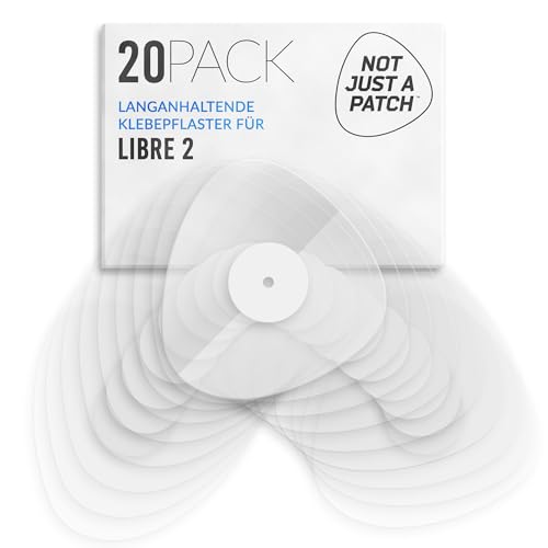 Not Just A Patch Freestyle Libre 2 Sensor Pflaster (20er Pack) Schweißresistent & Sicherer Halt für optimale Haftung & sanften Schutz 14 Tage Tragedauer (Klar)