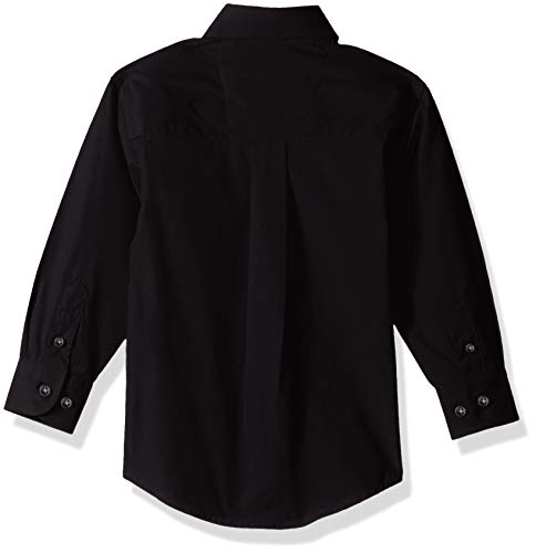 Wrangler Boys Classic One Pocket Long Sleeve Button Shirt, Black, Large Us #TOP1