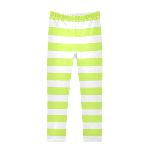 DOMIKING Neon Yellow Girl's Leggings Pants Kids' Yoga Pants Stretchy Workout Bottoms 4 Years