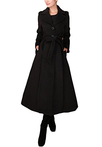 Manteau en cachemire femme veste de laine longue chic hiver col tailleur
