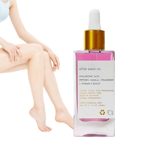 Aceite de poste de mujeres: aceite hidratante de fresa de vainilla | CUERPO CARE POST-ESPILACIÓN | 90 ml de nutrición calmante, textura no ocurre, piel sensible ideal e hidratación sostenible
