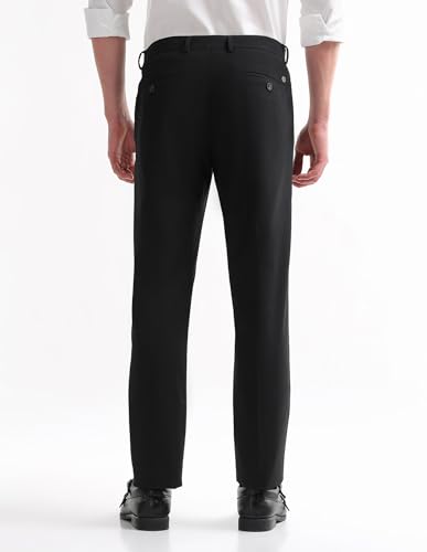 Image of Arrow Textured Tapered Fit Formal Trousers for Men - Full Length Formal Pants for Men Office Wear