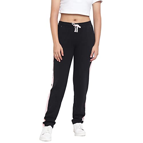 Image of Li'l Tomatoes Girls Cotton Trackpant | Side Stripe Design | Soft & Comfortable Casual Wear | Drawstring Waist | 7-16 Years