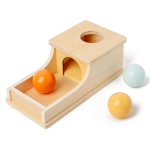Image of Busy edition Montessori Toys Object Permanence Box Soft Sound Wooden Color Baby Ball Drop Play for 6 Month 1 2 3 Year Old Toddlers Infant Early Age Toy