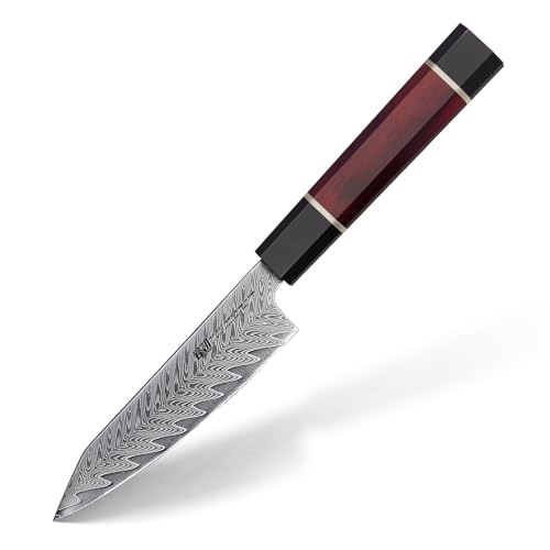 FINDKING Coltello da Cucina 5" Acciaio Damasco (Serie Samurai)