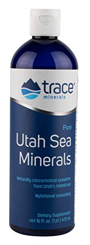 Trace Minerals Utah Sea Minerals, Naturally Occuring Minerals, Sport Electrolyte Replacement Drink, Salt Seasoning (Small, 16 oz.)