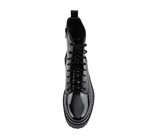 Image of Soda FLING Women Chunky Lug Sole Lace up Fashion Combat Ankle Boot w /Side Zipper