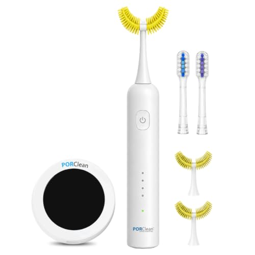 Image of SweepElite Electric Toothbrush with UV Toothbrush Sanitizer Holder Combo | 45 Sweeping Arc Technology, 21,000-38,000 VPM, 4 Modes, USB-C Rechargeable, 4 Brush Heads