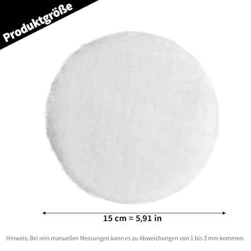 Hoypeyfiy 5 Stück 150mm Polierpads, Lammwolle Polierscheiben, Ersatz für Bosch Exzenterschleifer, Geeignet für Polier und Reinigungswerkzeuge für Kraftfahrzeuge
