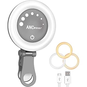 Selfie Licht Handy, ANCwear Mini Clip On und Selfie Licht für Fotografie, Makeup, YouTube, Tiktok; 21 Lichtmodus 60 Led Licht 500mhA Wiederaufladbare Batterie