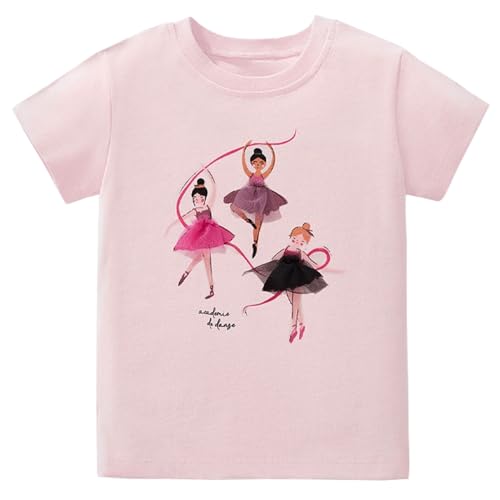 Image of Toddler Girls T-Shirt Short Sleeve Shirt Unicorn Bunny Print Cute Summer Tops Tees Dinosaur Graphic
