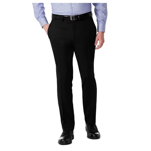 Kenneth Cole REACTION Calça social masculina Urban Heather Slim-fit frente lisa, Preto, 34W / 34L