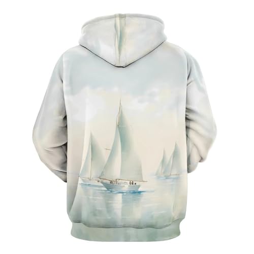 Coastal Sailing Seascape Boats Adult Hoodies Long Sleeve Shirts Sweatshirt Casual Pullover Hooded for Women Men2