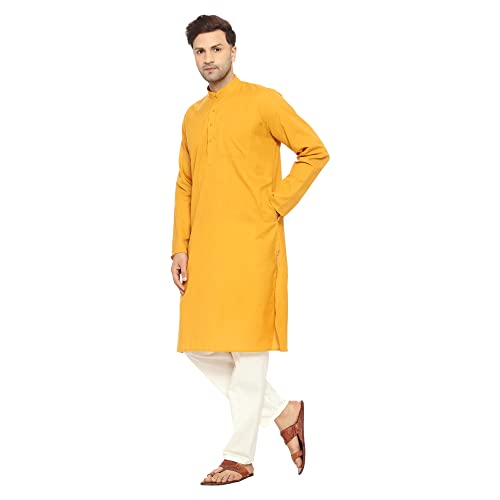 Image of ITOS365 Men Cotton Blend Kurta Pyjama Set Party Fashion Regular Ethinic Wear Indian Dress Gift for Men
