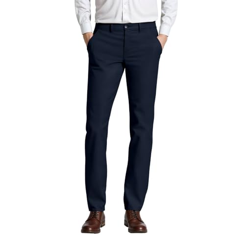 ETHANOL Mens Work Casual Comfort Fit Tech Stretch Slim Performance Wrinkle Resistant Dress Pants