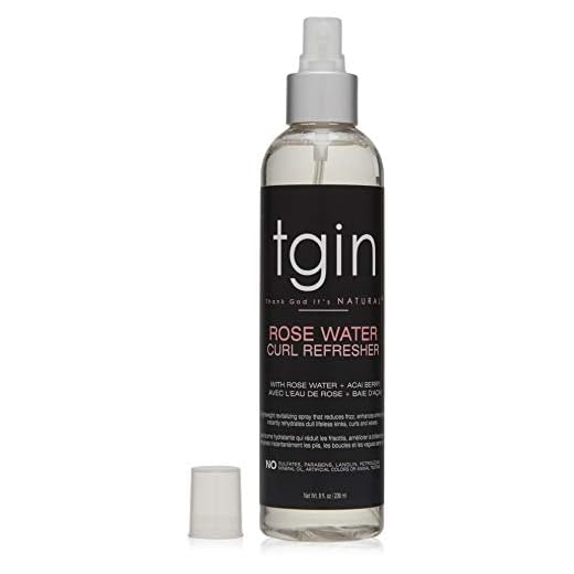 tgin Rose Water Curl Refresher for Curls - Natural Hair - Braids - Loc Spray - Protective Styles - 8 Oz