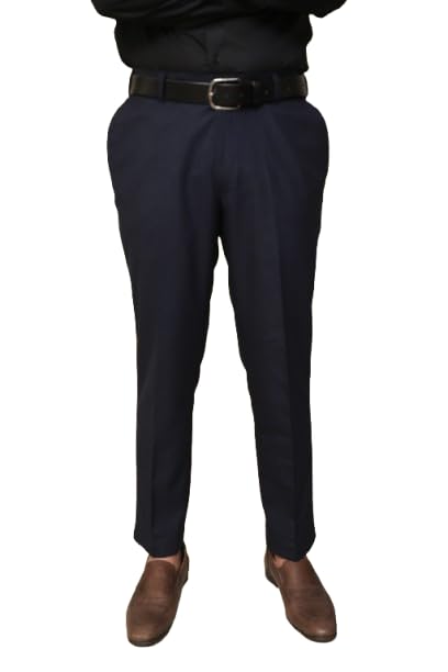 Navy Blue Unstitched Pant Fabric for Men 58" Width, 1.35Meter Size. 2x18, 2x18 Cloth Heavy 320GSM Fabric 70% Cotton 30% Poly, Finest Fabric with Excellent Quality.-picture-45