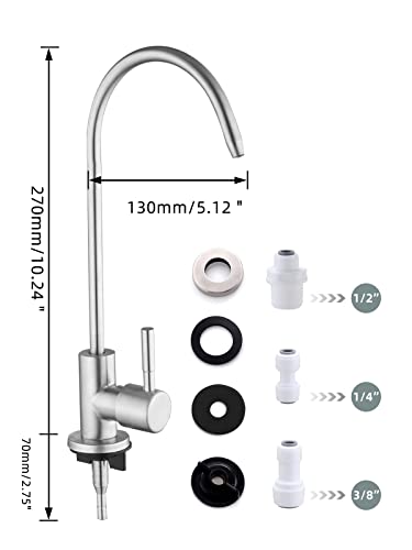 Drinking Water Faucet,Easy to Install Sink Water RO Faucet,Lead-Free Reverse ...