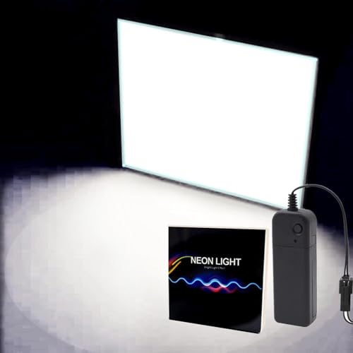 Image of Flexible Led Panel,Electroluminescent Panel Sheet EL Tape Cuttable Soft for Mask Eye Cosplay Party Decor DIY-Continuous /Slow Flash /Fast Strobe White 10x10cm