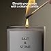 SALT & STONE Scented Candle for Women & Men | Hand-Poured, Aromatic & Fragrant | Coconut & Soy Blend Wax | 100% Cotton Wick | Long-Lasting 50 Hour Burn Time (8.5 oz) (Santal & Vetiver)