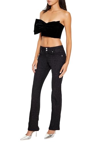 Forever 21 Women's Sequin Low-Rise Bootcut Jeans3