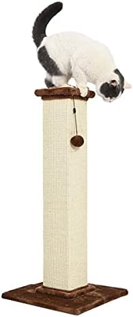 Amazon Basics Cat Scratcher - Indoor Classic Single Cat & Kittens Scratching Post with Sisal Rope, Large (35.4"H) - Brown - 3