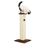Amazon Basics Sturdy Cat Scratching Post for Indoor Cats & Kittens, Classic Single Post with Sisal Rope, Jute Fiber, Wood Base, Large (35.4"H), Brown - Image 4