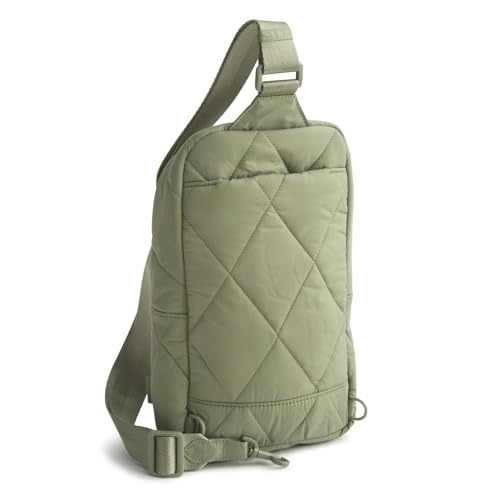 Image of Vera Bradley Women's Featherweight Lorman Sling Backpack - Water Resistant Crossbody Purse for Travel - Deep Lichen Green