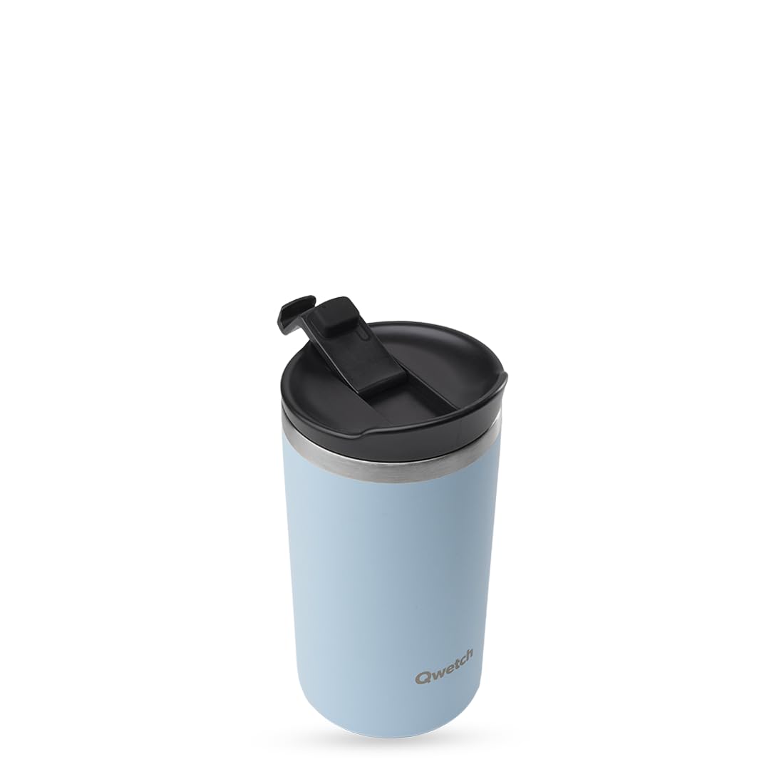 QWETCH - Tazza termica da viaggio – blu pastello 350 ml – Thermo Café & Tè in acciaio inox – 6 ore caldo e 12 ore freddo – impermeabile, tazza da viaggio