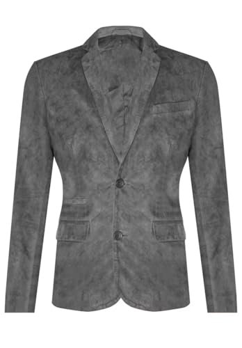 Men's Vintage Suede Blazer Single Breasted Western Cowboy Casual Faux Leather Jacket