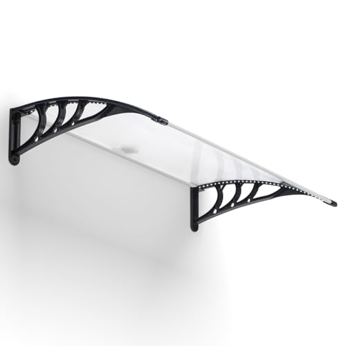 IDMarket - Auvent de Porte Marquise d'accueil 80 x 120 CM à LED Solaire Polycarbonate