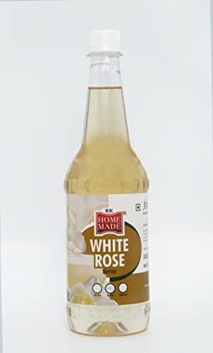 Image of RK Home Made Natural Syrup | White Rose Concentrated Syrup | Gluten-Free | 100% Vegan & Low Fat | Perfect Festive Beverage Base