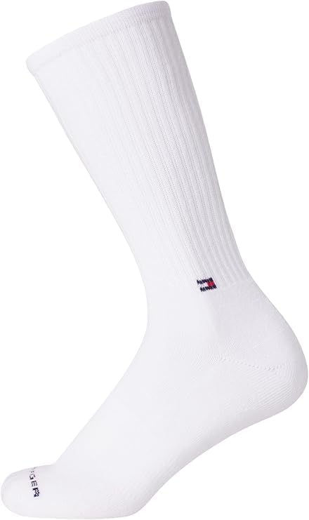 Tommy Hilfiger Mens Crew Socks - 3 Pack Cotton Blend Cushioned Athletic Performance Crew Length Running Socks for Men - Image 5