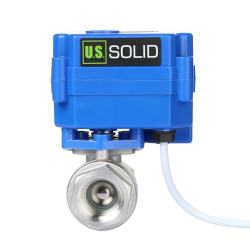 Motorized Ball Valve- 1/2" Stainless Steel Ball Valve with Full Port, 9-24V AC/DC and 2 Wire Auto Return Setup by U.S. Solid