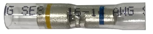 Conector de tope transparente termorretráctil calibre 16-14 a 12-10 AWG para cables eléctricos