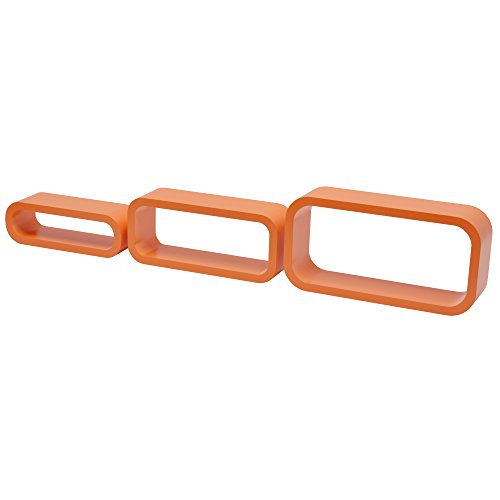 Duraline 3TC Dekoratives Wandregal, MDF, Orange, 40 x 10 x 20 cm Cover